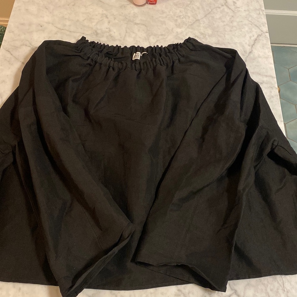 Black toteme stretch linen blouse
